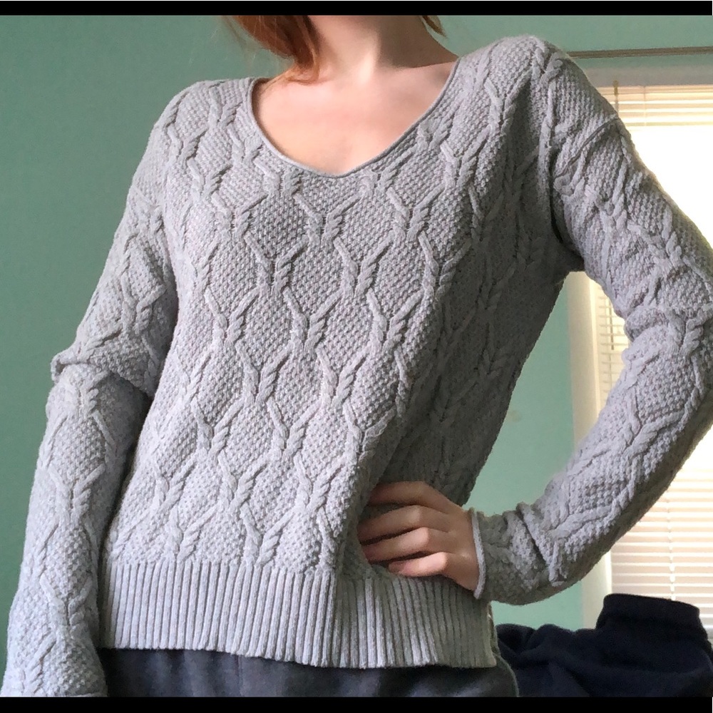 Super cute grey knit sweater